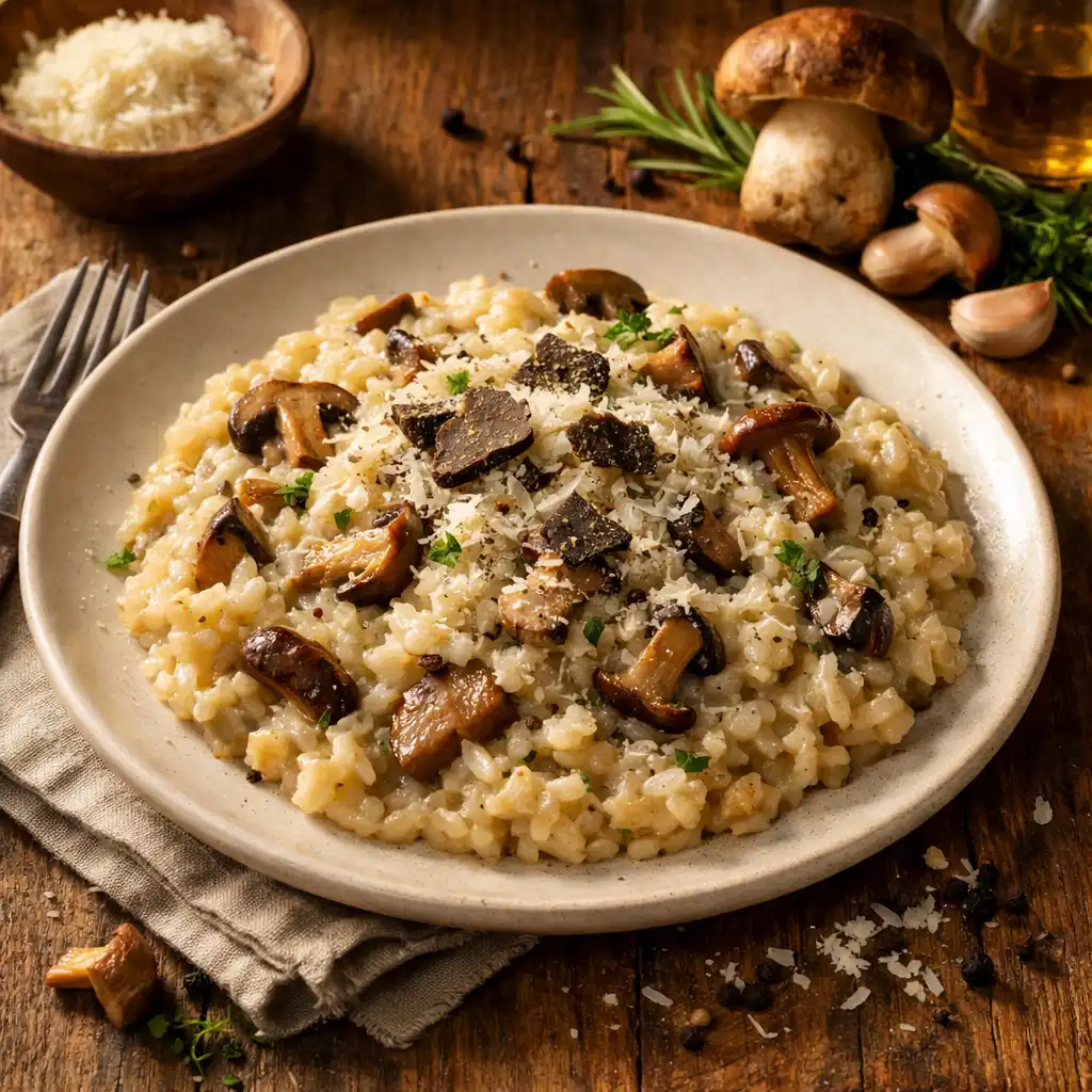 Risotto z grzybami leśnymi i parmezanem
